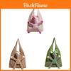 Knit Tote Bag With Cartoon Plush Doll For Daily Casual Use