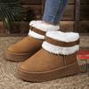 Metal Buckle Thicken Warm Fur Ankle Boots Women Winter Platform Short Plush Snow Boots Woman Comfortable Cotton Shoes