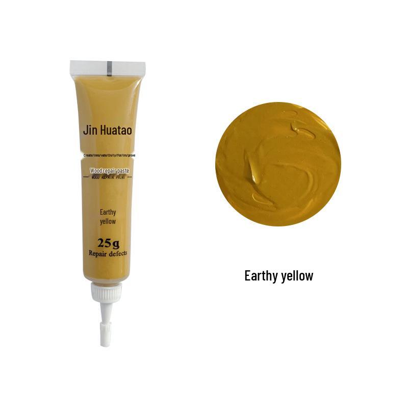 Huatao Wood Repair Kit: Yellow-Brown Touch-up Pen & Water-Based Putty for Furniture, Doors, and Floors.