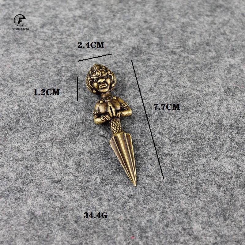 Copper Tea Knife Mahayana God Wealth Tibetan Vajra Pestle Awl Tea Tools Cone Needle Breaking Prying Tea Brick Professional Tool