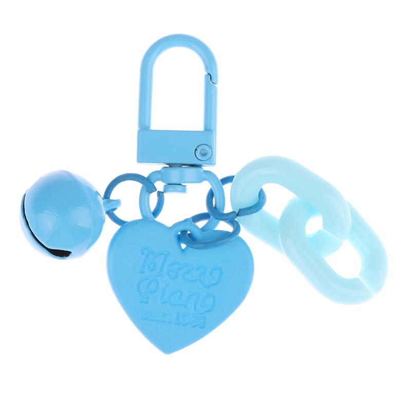 1Pc Alloy Love Shape Pendant Keychain Heart Key Chain With Bell Couple Friend Bag Gift Jewelry Key Holder Accessories