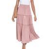 Women's Drawstring High Rise Midi Skirt Tiered Ruffle Maxi Skirt Casual Summer Long Skirt