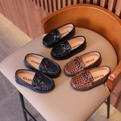 Baby Boys Leather Shoes Kids Casual Flats Children Loafers Slip-on Metal Buckle Chic Moccasins Flats for Wedding Party