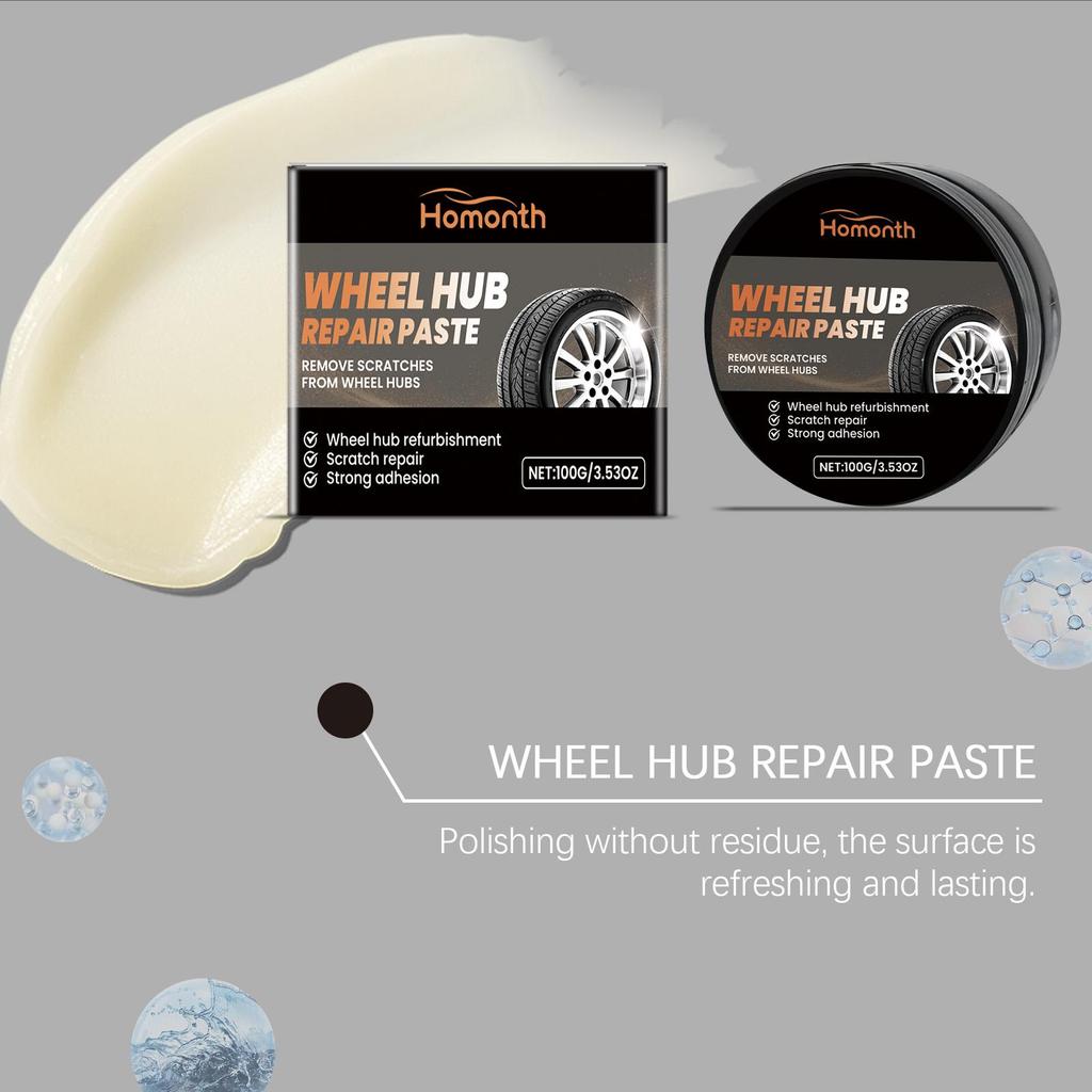 Homonth Automobile Wheel Polishing Paste Polishing Brightening Anti-Fouling Cleaning Maintenance Rapid Brightening Restoration of Luster100g