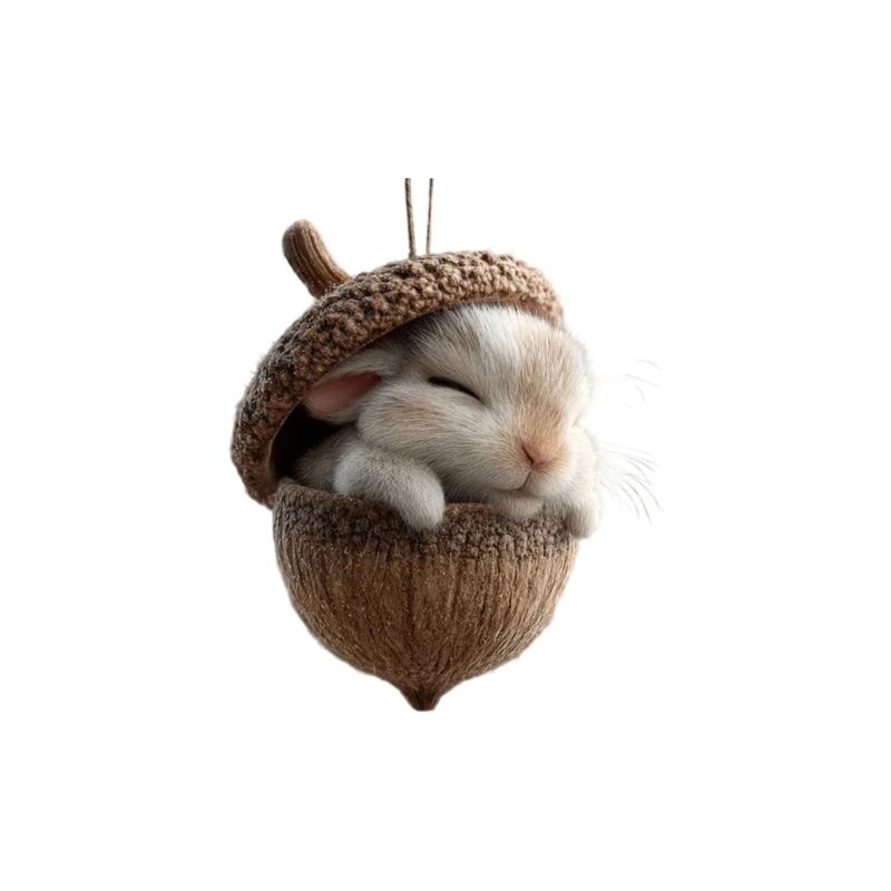 (1 Stück) Weihnachtsdekoration - Acryl-Tierdekor mit roten Beeren, Baumhänger für Hütte, Bauernhaus-Feiertagsdekorationen