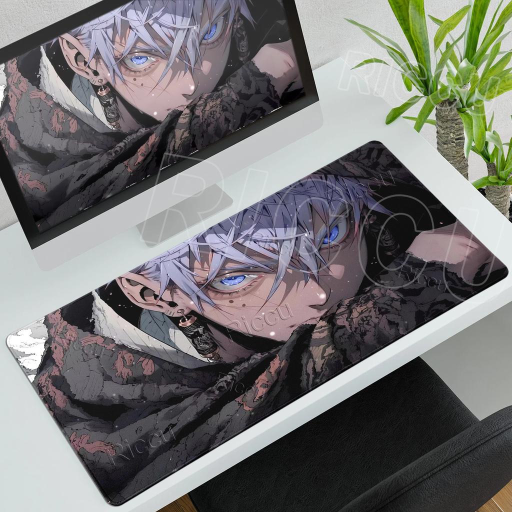 Anime Jujutsu Kaisen Mouse Pad Gojo Satoru Large Size Gaming Carpet Gamer Non-slip Mechanical Keyboard Mats Lock-edge Rubber Rug
