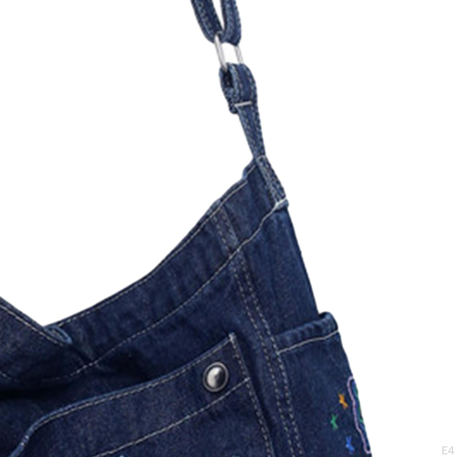 Джинсовая сумка через плечо Стильная сумка-тоут на молнии для путешествий в отпуск — фото 5