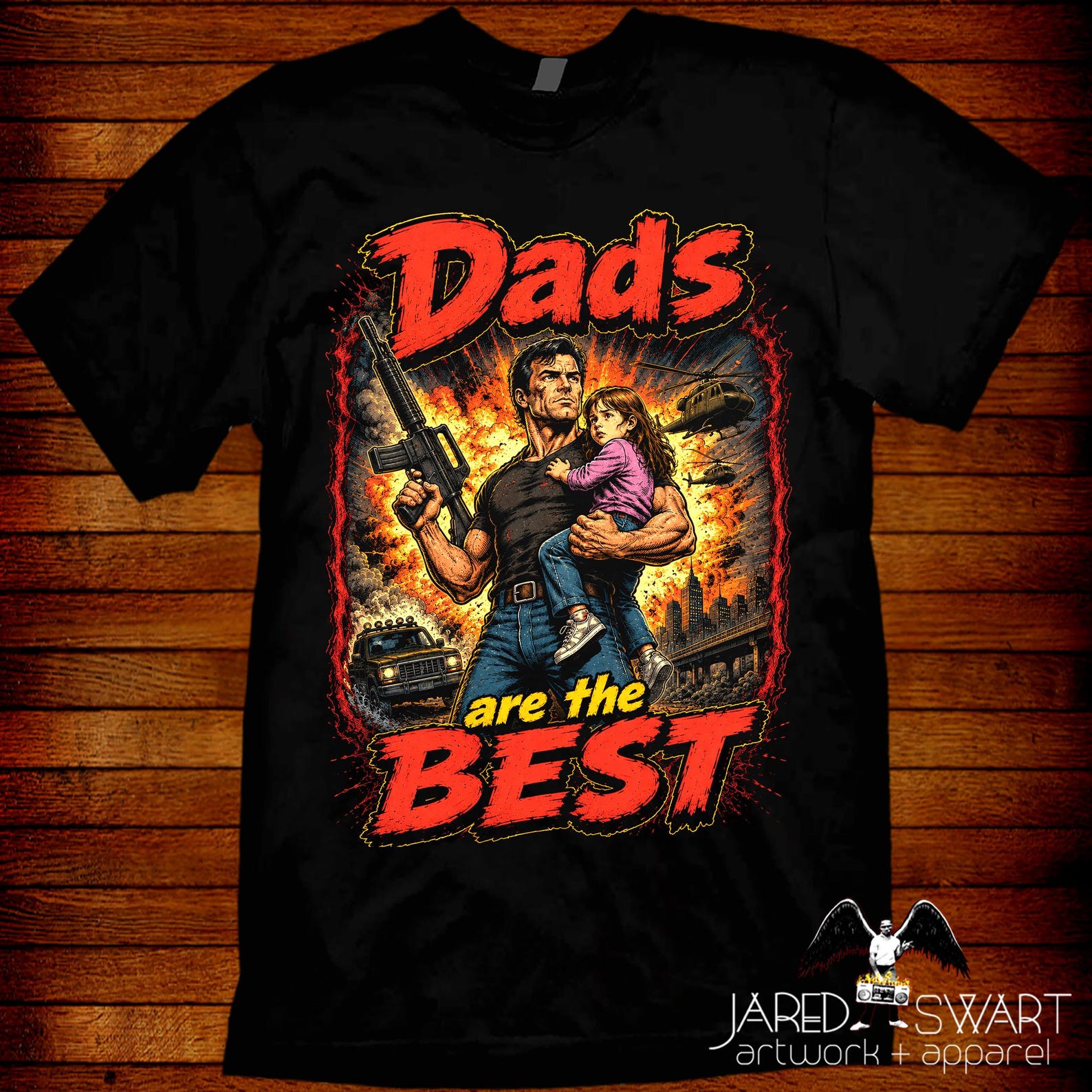 Father s Day T shirt Dad T shirt Action Hero Dad S