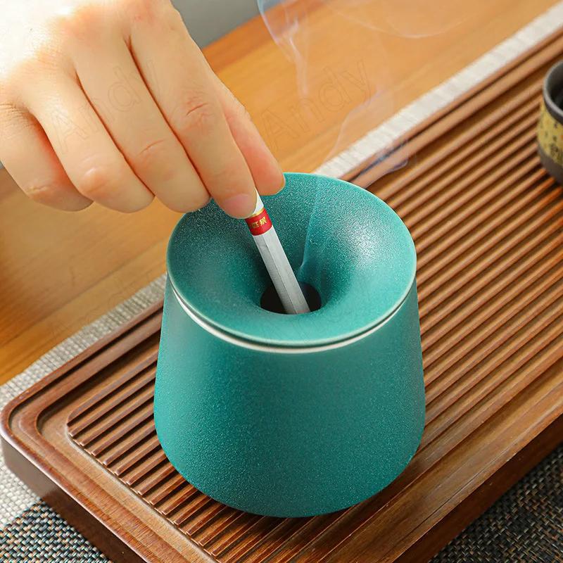 Creative Overglaze Decorative Living Room Ashtrays European Ceramic Ashtray Office Desktop Modern Ash Tray Home Decoration