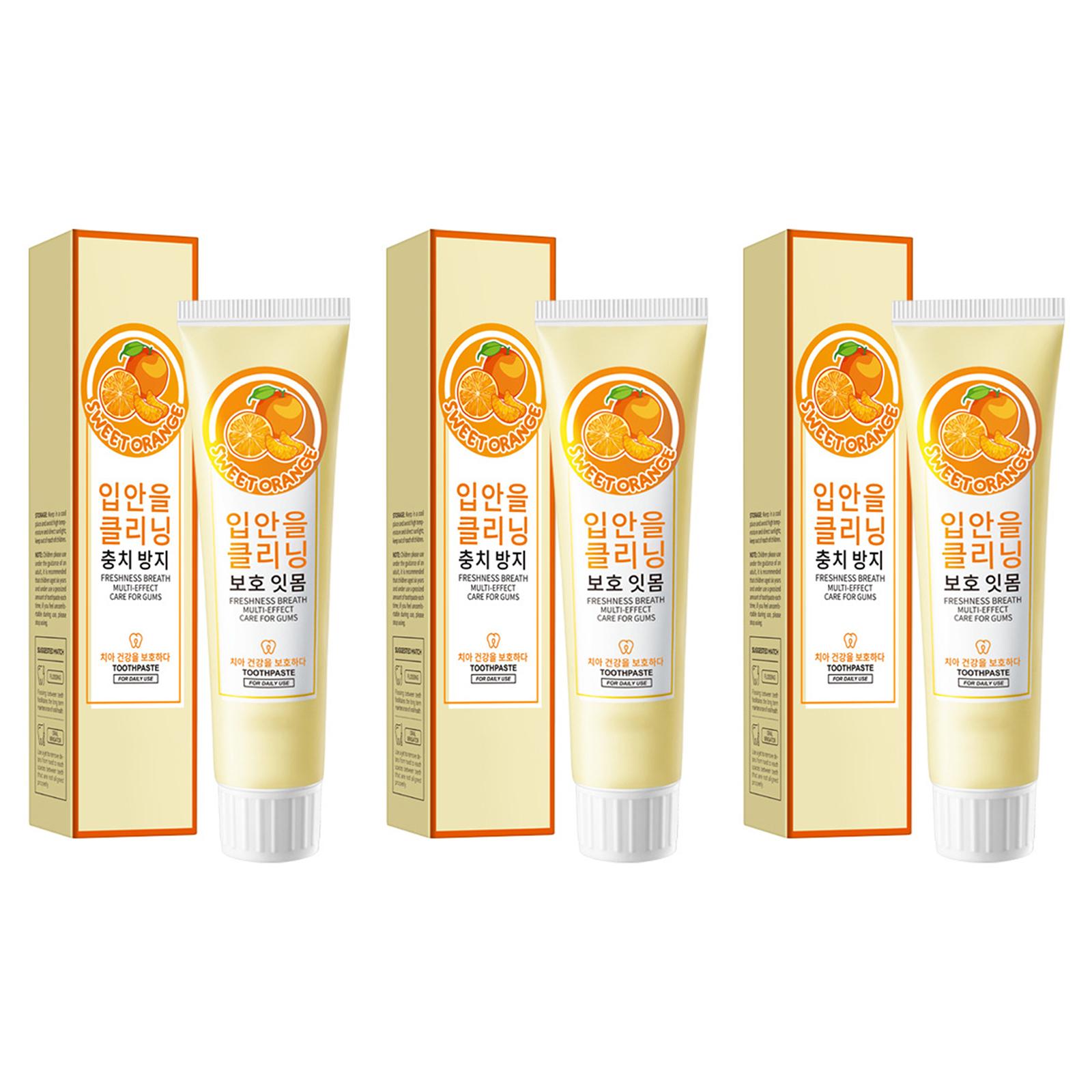 

Deep Cleaning Toothpaste with Natural Fruit Extracts, Refreshing Mint Flavor, 3-Tube Pack for Stain Removal and Oral Freshness One Size
