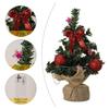 Small Christmas Tree With Lights 3 Pieces Artificial Plant With Burlap Base Little Christmas Tree For Bookshelf Birthday Party