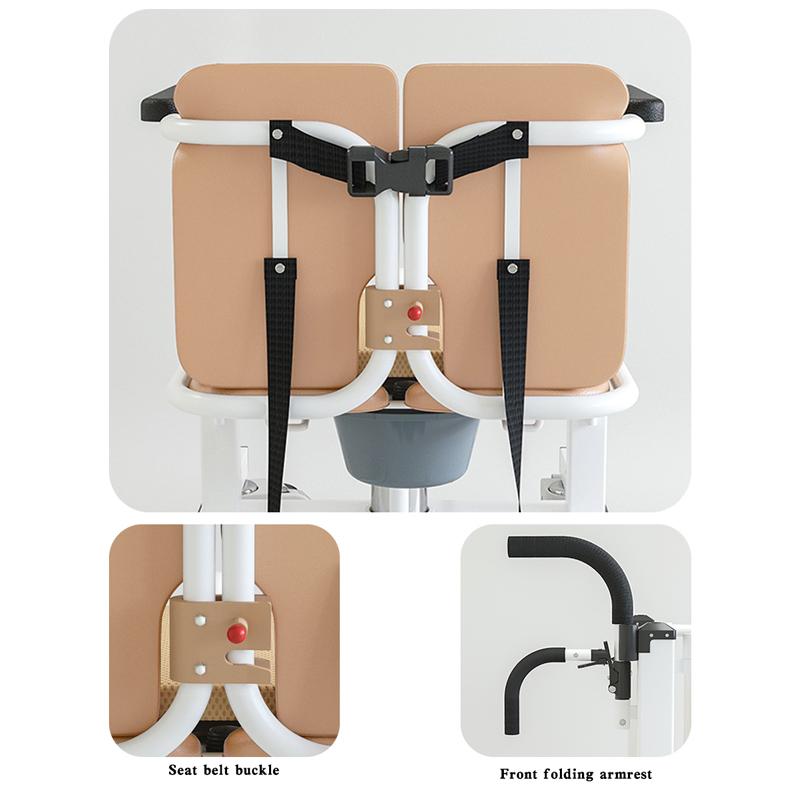 Patient Chair Hydraulic Transferred Lift Wheelchair w/180°Split Seat And Table