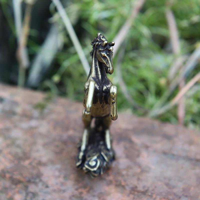 Vintage Měděný Zvěrokruh Kůň Malá Soška Feng Shui Ozdoby Mosazné Šťastné Zvíře Miniatury Figurky Stolní Dekorace Řemesla
