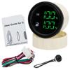 Waterproof Dual Gauge with Alarm Light 52mm Water Level+Fuel Level Gauge for Fuel Float Level Sensor 0-190 Ohm Boat Car