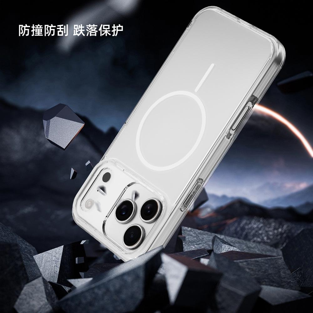Applicable to Apple 11promax transparent mobile phone case, thin ring magnetic suction iphone11 two-in-one 11 anti-drop protective cover