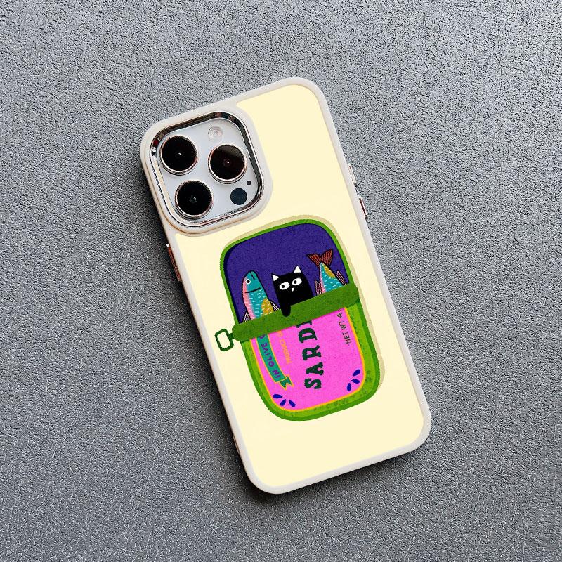

Silicone Phone Case For Iphone 11 12 13 14 Pro Max 16 15 Pro Max Plus XR XS X 7 8 SE2 Sardines Fish Art Shockproof Back Covers iphone X or XS