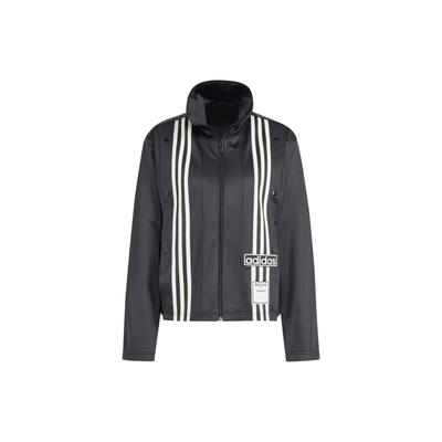 Originals Neutral Court Track Top With Three-Stripe Color Block Zip-Up Collar Long Sleeve Jacket Women Tops Black IS5247