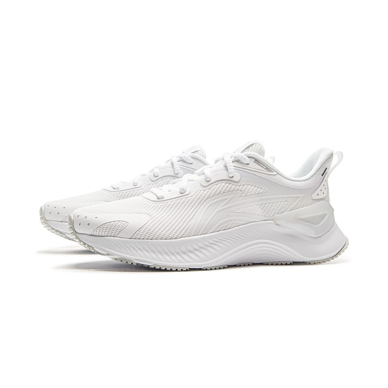 Li Ning Cushioning Slip Resistant Abrasion Resistant Low Top Casual Running Shoes Women's Standard White ARHV022-3