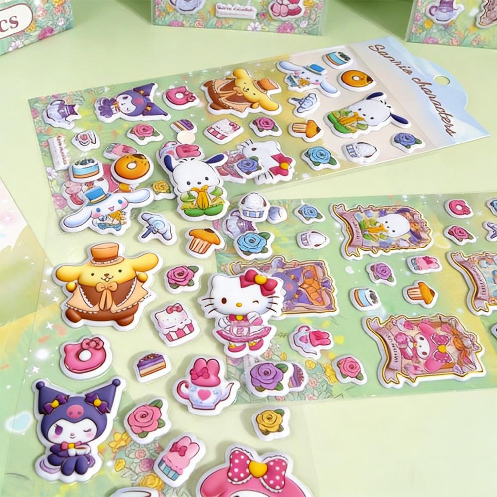 Genuine Sanrio Foam Stickers Cartoon Kuromi Pochacco Melody Scrapbook Phone Water Mug Planner Decor Decal Girl Gifts