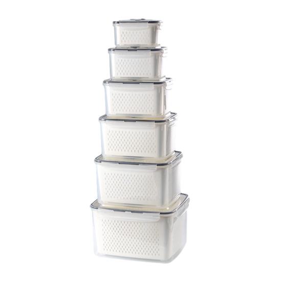 Fruit Storage Boxes for Fridge Leak-proof Produce Containers with Removable Colander And Divider Food Container for Vegetables And Fruits Meal Prep