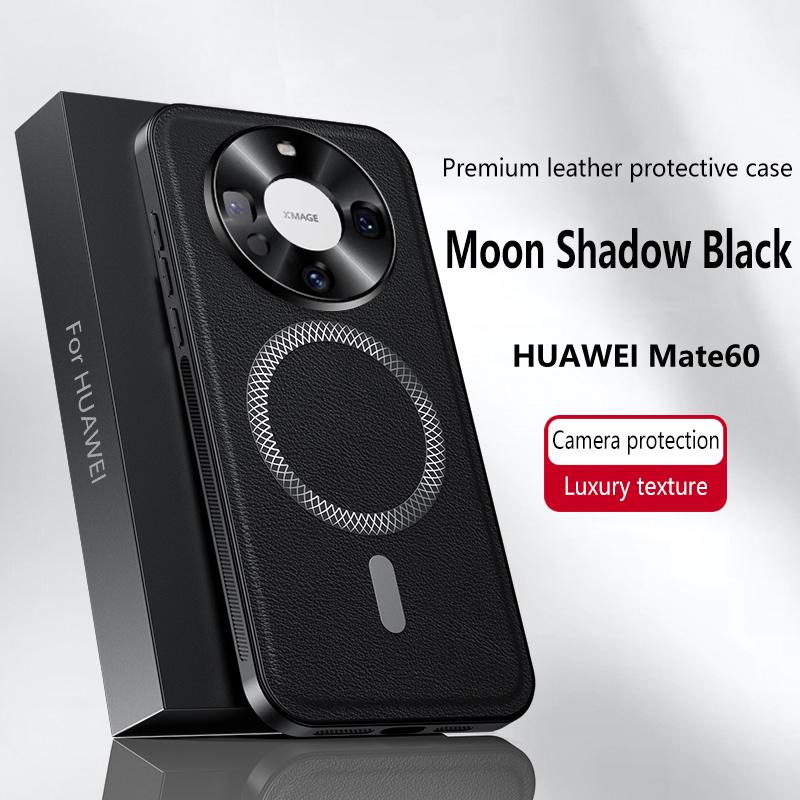 For Huawei Mate 60 & Mate 60 Pro Case Magnetic Elegant Leather Wear-Resistant Lens Fully Covered Non-Slip Grip Edge Cover Shell