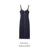 Kaslead New Women Clothes Western Style Slim Fit Shoulder Strap Denim Midi Dress 0779055 400