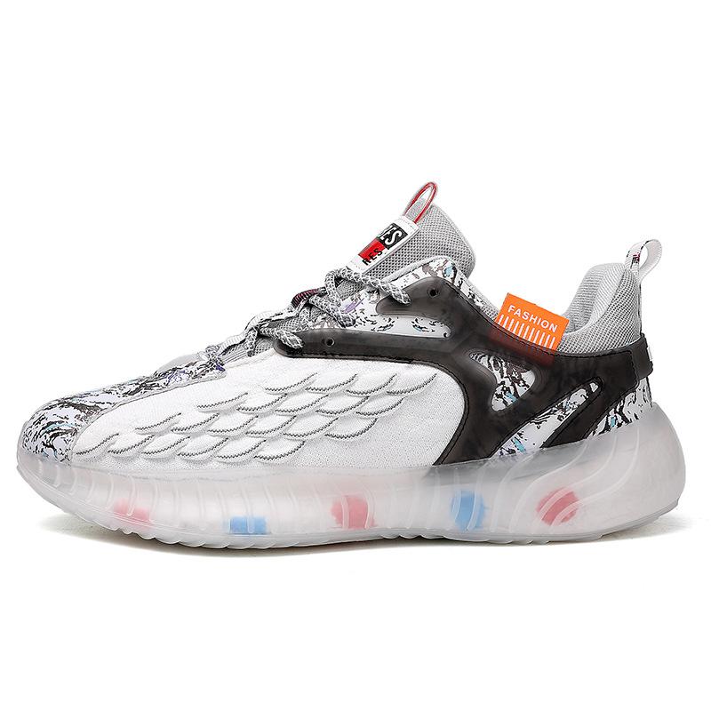 Shoes Men's Spring and Summer New Fish Scale Flying Woven Mesh Sports Shoes Youth Outdoor Fashion Trend Casual Running Shoes