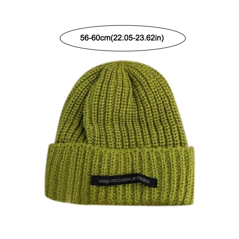 Warm Knitted Hat Solid Color Ski Hats Comfortable Hip Hop Caps  for Women Men
