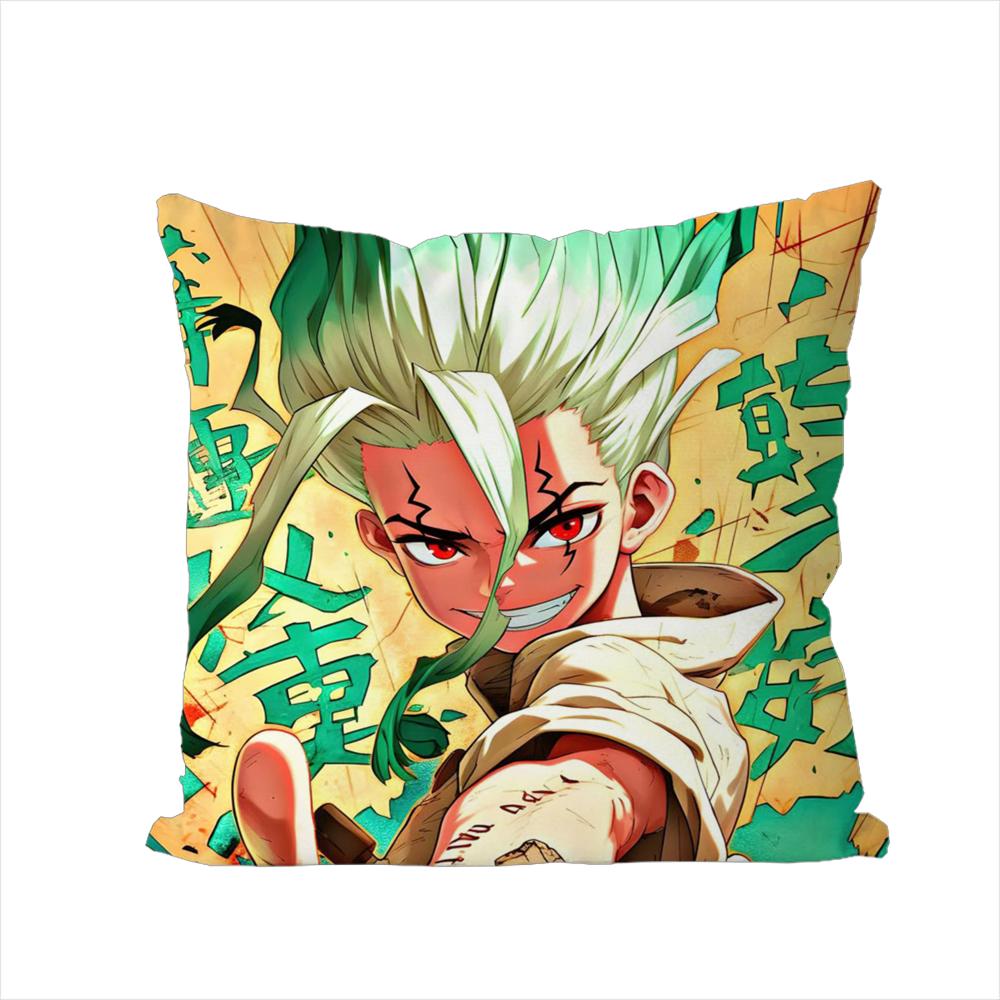 Anime DrSSTONE Pillow Case For Car Sofa Decorative Home Doublesided Print Plush Square Throw Pillow Cushion Cover