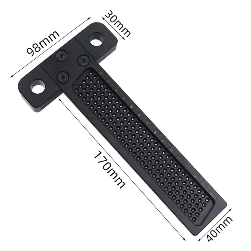 Woodworking Positioning Measuring Scriber, Aluminum Alloy Carpentry Squares Hole Scribing Ruler