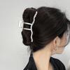 Large Silver Star Zircon Hair Clip for Women - High-End Frosted Metal Updo Claw Clip
