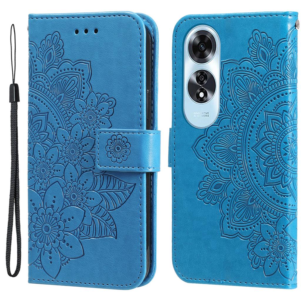 For Oppo A60 4G Case Floral Pattern PU Leather Wallet Stand Phone Cover