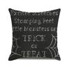 Halloween Decorative Cushion Cover Pumpkin Bat Wizard Ghost Pillowcase Suitable for Home Living Room Sofa Room Decoration