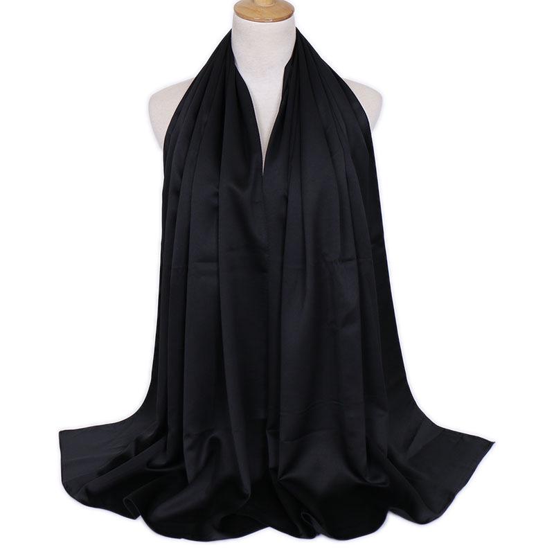 Fashion new plain malaysia satin silk hijab scarf solid color long muslim scarves headscarf turban muslim shawl female