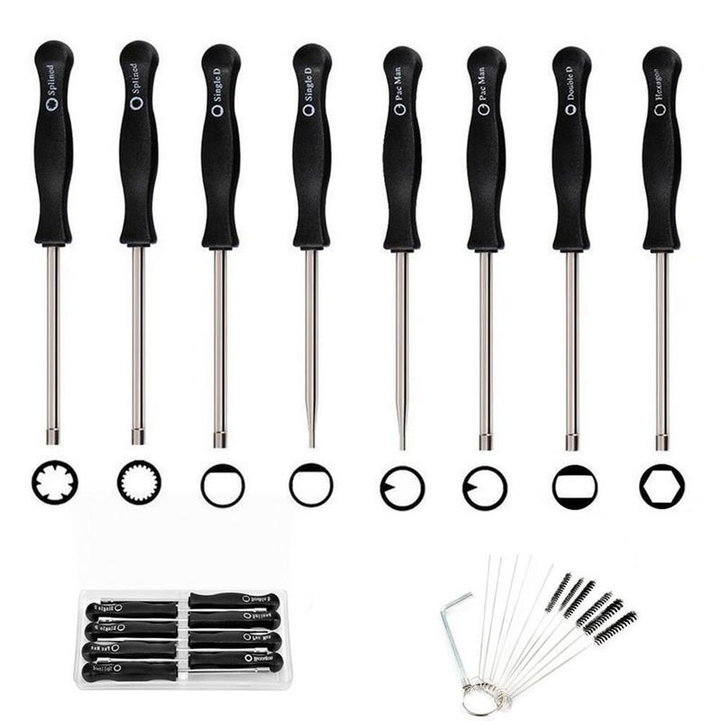 6/8/10 st Bil Motorcykel Universell Justeringsskruvmejsel för Förgasare Verktygssats Med Rengöringsnålar och Borstar för Förgasare