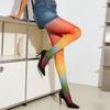 Seamless Colorful Stripes Stockings Elastic Gradient Color Tights Rainbow Pantyhose  Girl