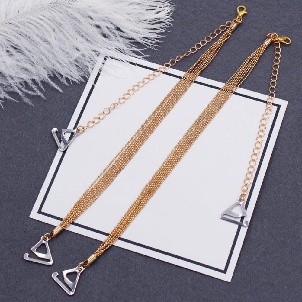 

Non-Slip Metal Bra Straps Removable Adjustable Bra Shoulder Belts Decorative Sexy Off-the-shoulder Underwear Shoulder Strap Tops золотой