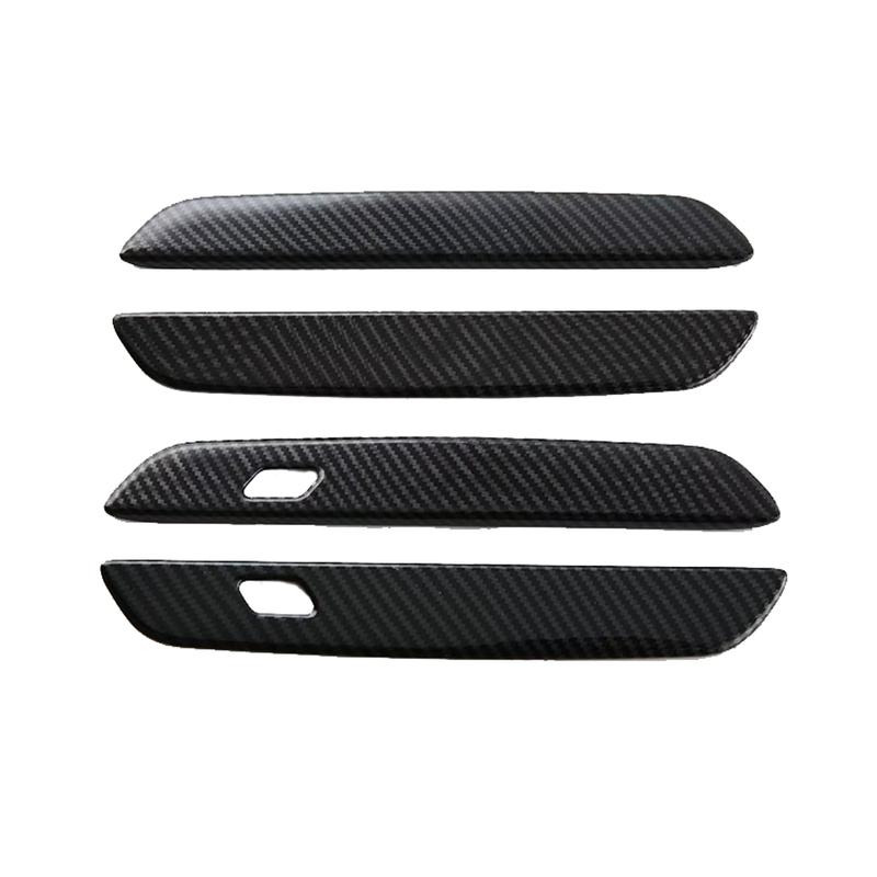 Car Exterior Door Handle Cover Trims Fit for BMW X1 Car Side Door Handle Cover Trims Protector Sticker Carbon Fiber Grain