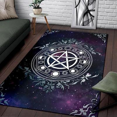 עורב וזאב Yggdrasil אזור עץ החיים שטיח שטיח סלון שטיח רצפה דקורטיבית שטיח שטיח גותי אזור Witchy שטיח מכשפה שטיח מזבח