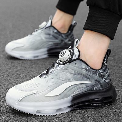 Coconut Men's Shoes Rotating Buckle Breathable Mesh Casual Sports Shoes Men's Thick-soled Heightening Air Cushion Dad Trendy Shoes Douyin