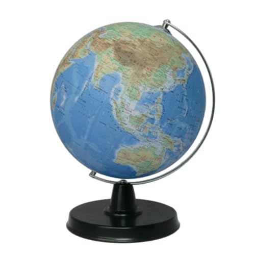 Showa Carton Globe/Physical Map, 21cm Diameter, with Japan Map, Hand-applied, Made In Japan, 21-TAJP-K