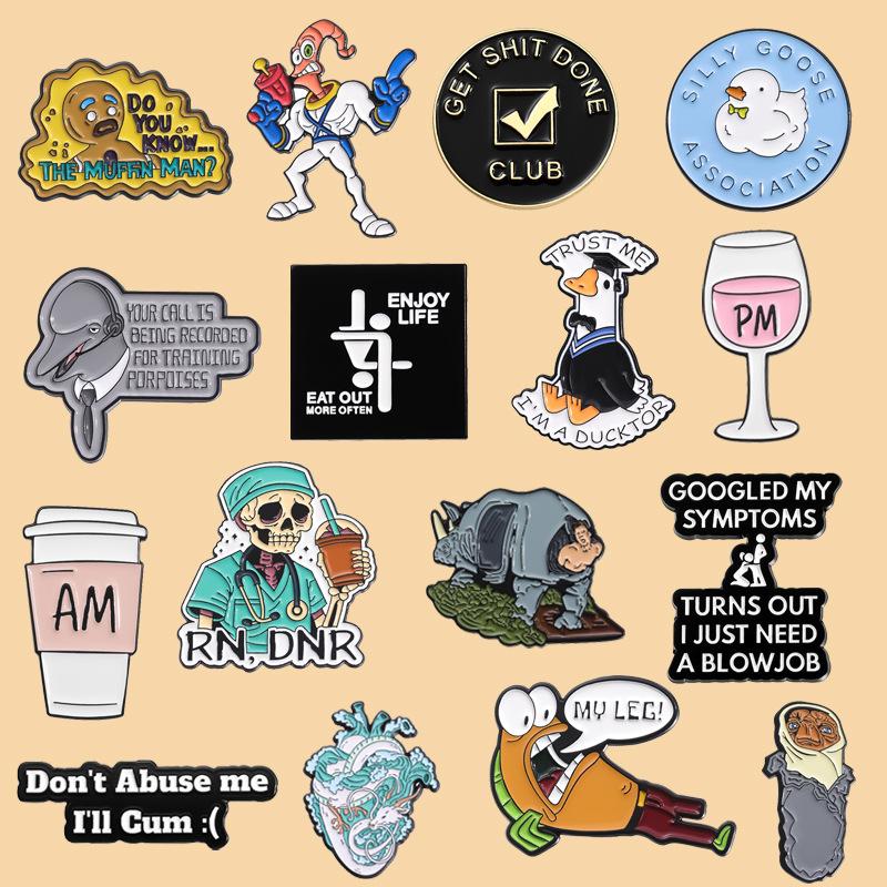 Cartoon Adorable Animal Alphabet Metal Badge Cute Brooch Accessory Set For All Ages