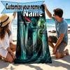Custom Name Personalized Final Fantasy Print Beach Towel, for Trip Camping Beach Party Home Decor, Birthday Gift for Family & Friends