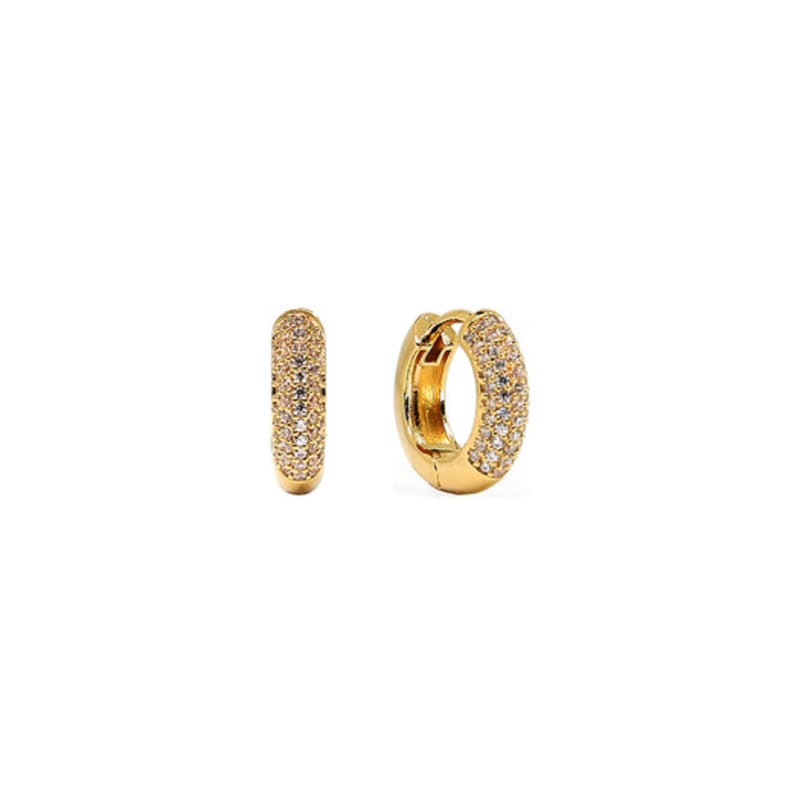 Shertz Pave Cubic Bold One-Touch Ohrstecker (14k)