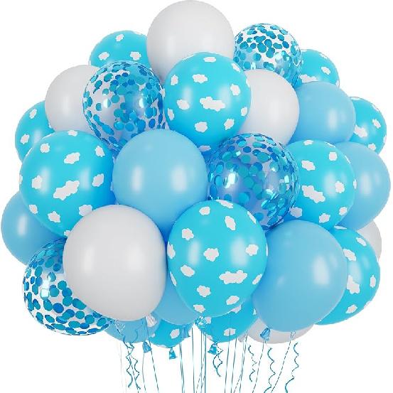 60Pcs Balloons 12 Inch Blue Black Red Balloons Birthday Party Supplies Latex Helium for Arch Garland Kit Boys Girls Themed Birthday Party Decorations