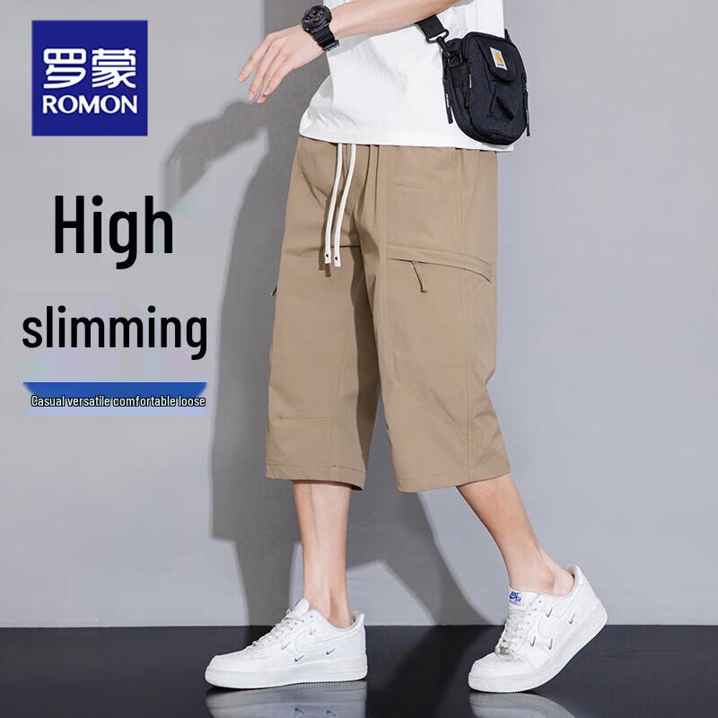 ROMON Men s Summer Loose Fit Casual Seven-Point Cargo Shorts M