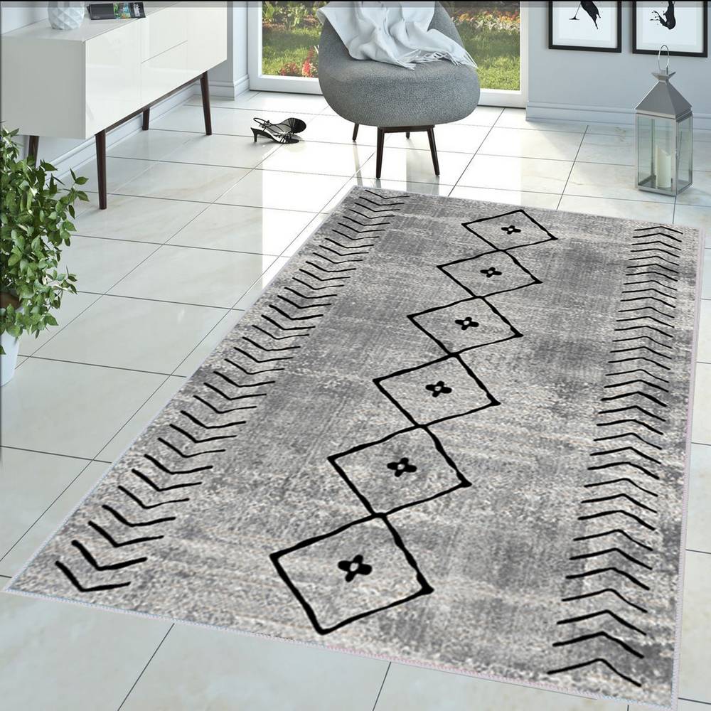 

Eliana Home Washable Printed Carpet LNA1360-HT-962 50x80 серый