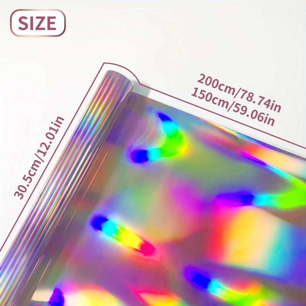 

1Roll Pink Holographic Vinyl Roll Permanent Sticker Film Waterproof Self-Adhesive for All Cutting Machines DIY Christmas Sticker 150x30.5CM