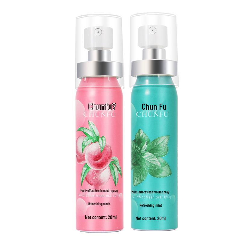 Chunfu Peach Mint Mouth Spray - Long-lasting Fresh Breath & Halitosis Removal