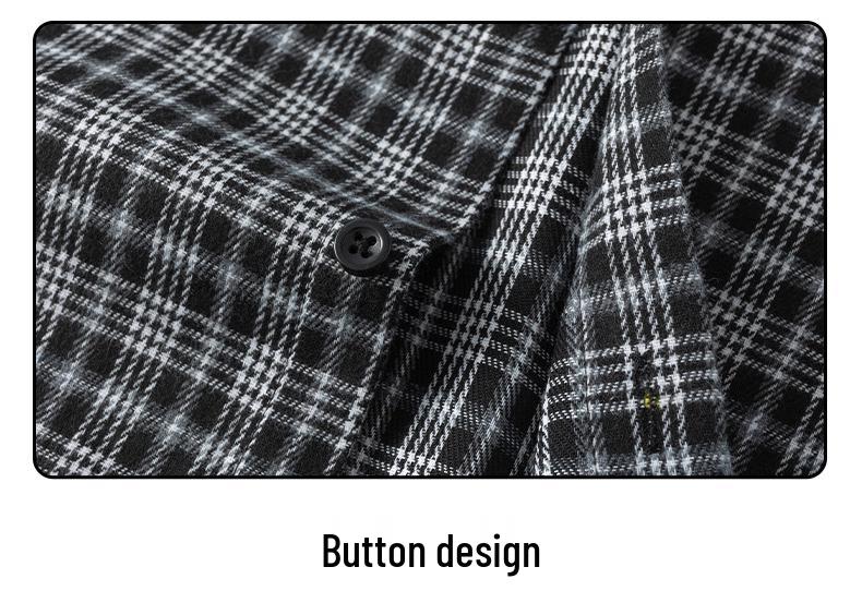 2026 Men's Retro Plaid Long-Sleeved Shirt - Casual Loose Fit for Spring & Autumn